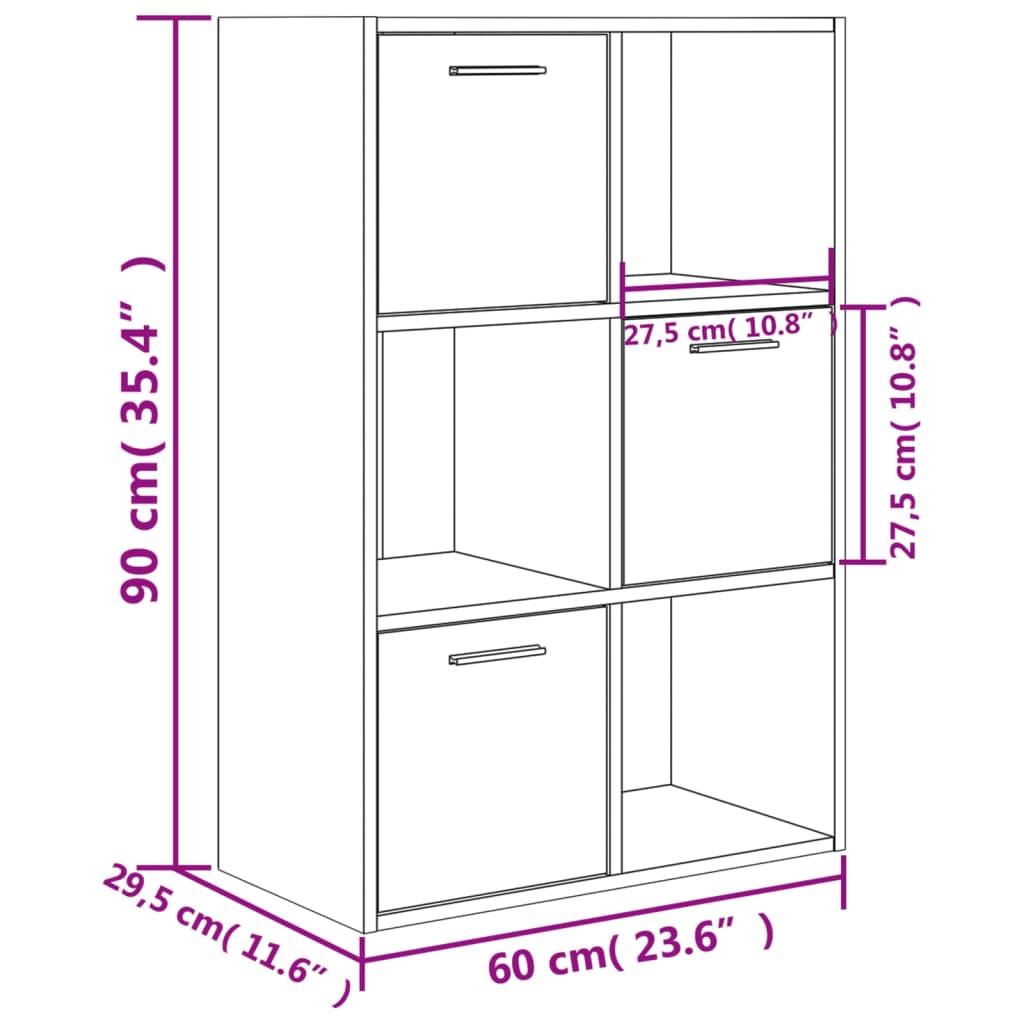 Storage Cabinet in Sonoma Oak 60 x 29.5 x 90 cm Particleboard