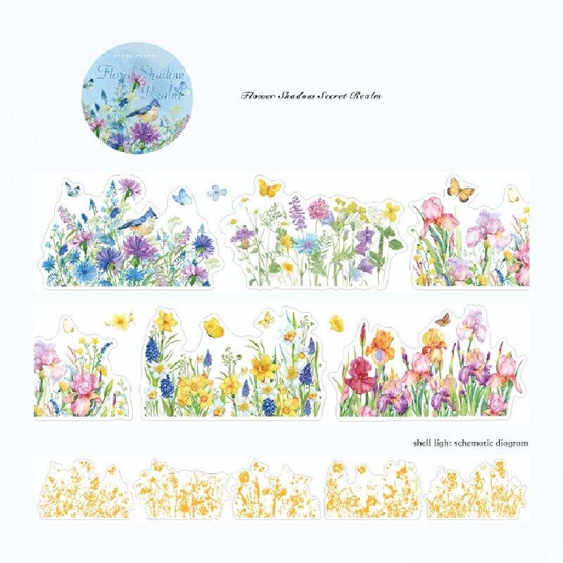 

200cm/roll Tape Hill Country Flowering Branch Series PET Die-cut Tape Creative DIY Hand Account Scrapbook Decorative Tape