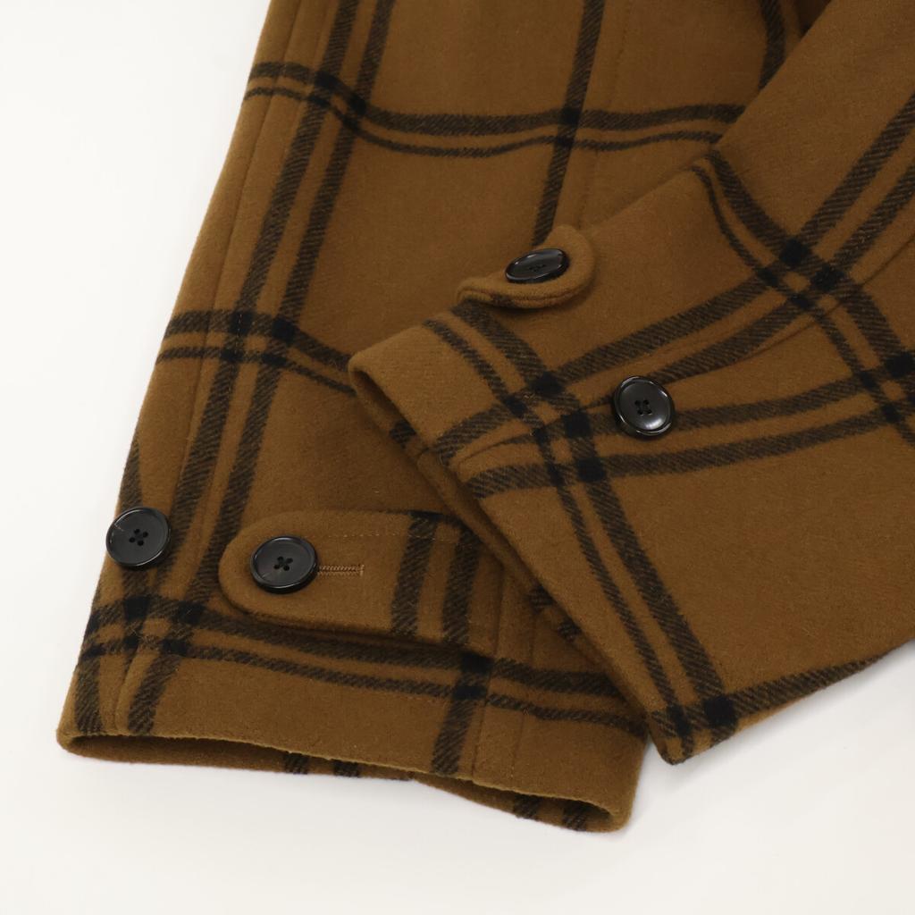 SHIPS Brown Check Duffle Coat coat S BrownUsed