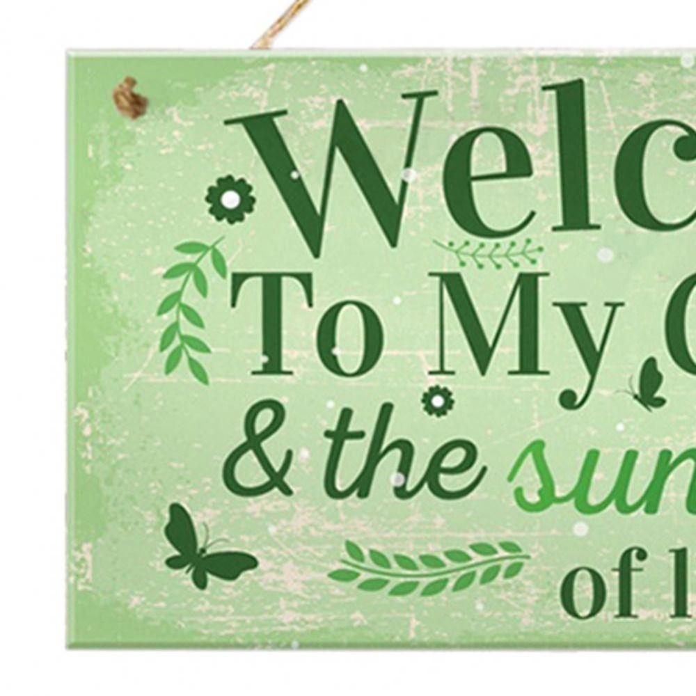 Handmade Garden Wooden Sign Wooden Door Hanging Decor Creative Welcome To My Garden Sign Home