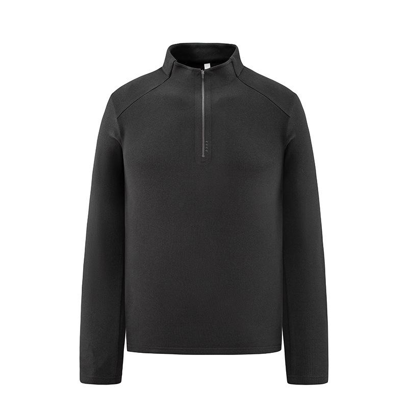 Autumn & Winter Velvet Stripe Half-Zip Couple s Loose Fit Long Sleeve Hoodie 3XL