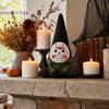 Handcrafted Halloween Figurine Sitting Character with Pointed Hat and Pumpkin Decoration Home Tabletop Ornament for Seasonal Display and Collection