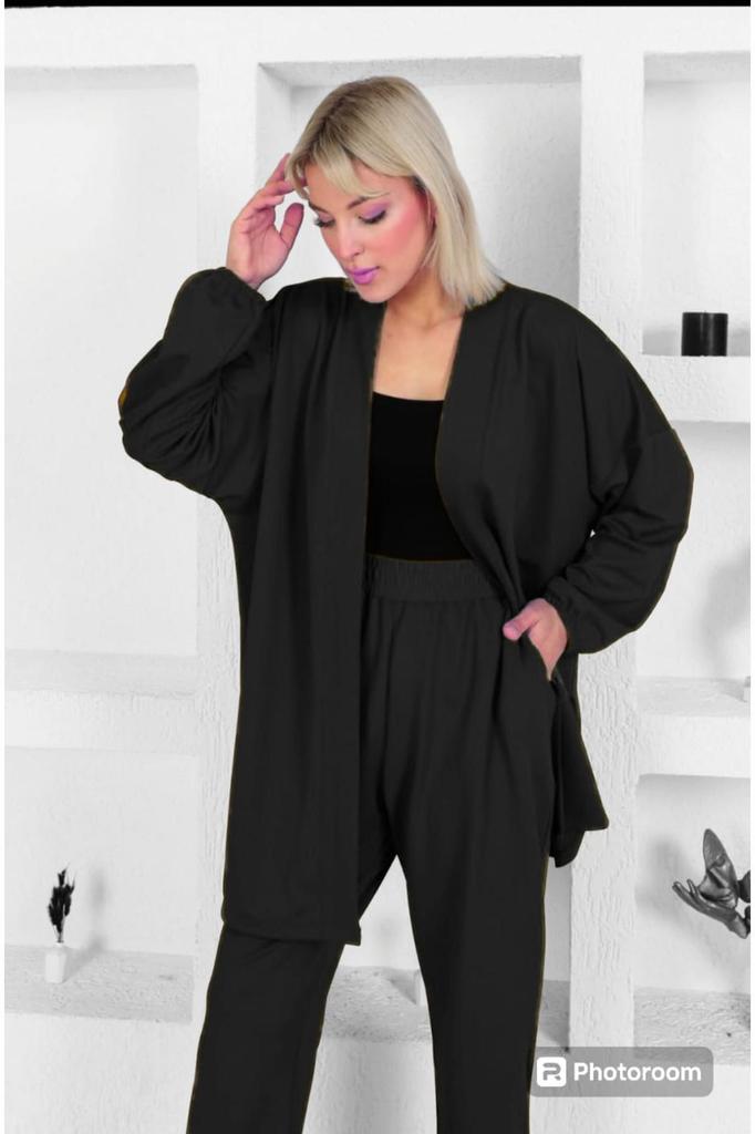 Stil Femei Mari Marime Sub-Super Echipă Costum Plus Marime Crep Cu Jachetă Și Pantaloni