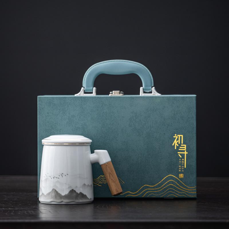 Merchandise Yingqing Office Cup Tea Set Graduation Season Souvenir Ceramic Cup Mug Company Business Gift Set