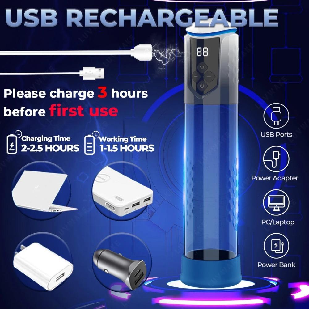 Electric Penis Pump for Enlargement Extend Erection Automatic Male Masturbator Cup Sex Toys for Men 5 Suction Levels Vacuum Pump