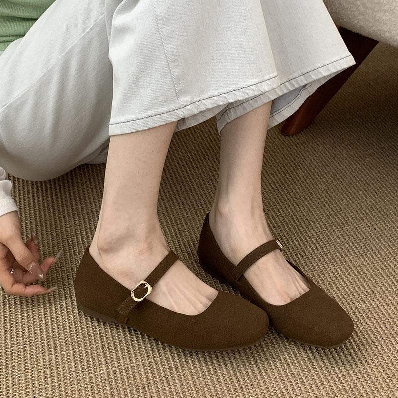 Fashion Soft Footwear Shallow Women Flats Lolita Shoes Casual Female Square Toe Fashion Buckle Strap Ladies Mary Janes Flats Shoes