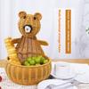 Multifunctional Kitchen Storage Basket Plastic Construction Imitation Rattan Woven Organizers For Fruits Snacks Display