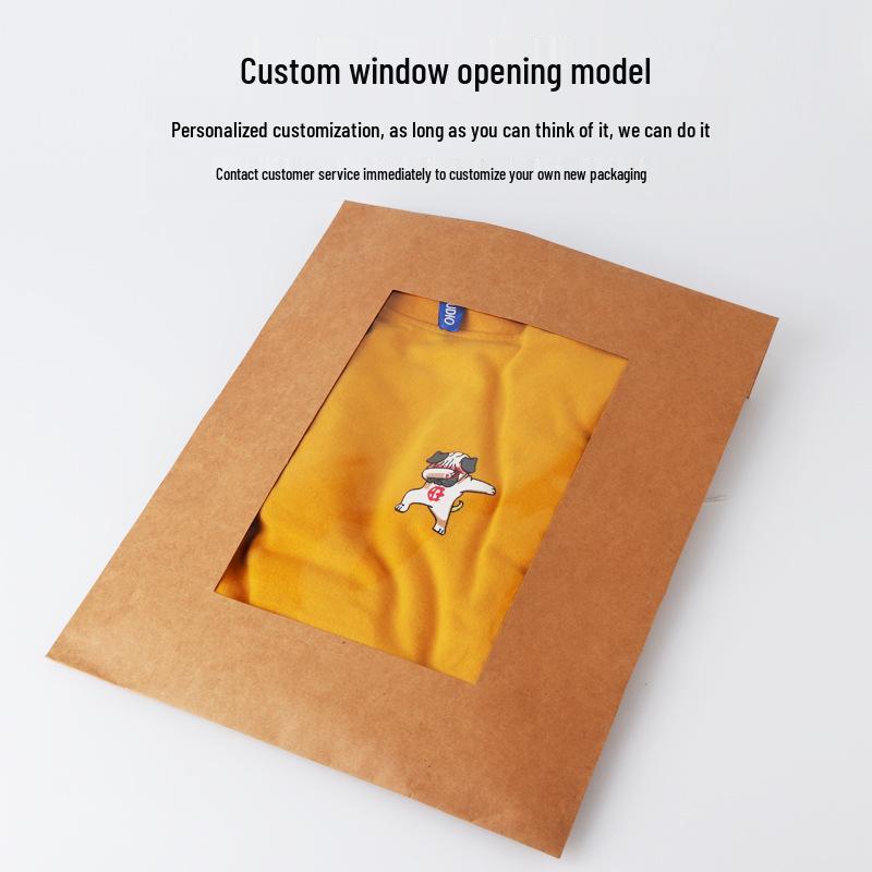 Kraft Paper Document Bag: A4 File, A3 Envelope, Logo Print, Clothing Bag, T-shirt, Shirt, and Pants Bag.