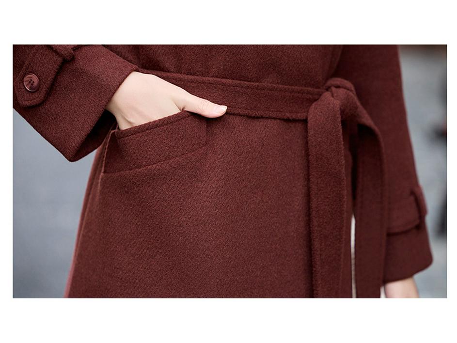 Women's Woolen Lapel Coat - Extra Long, Cotton-Padded Warmth for Autumn & Winter (HR1020)