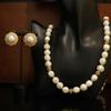 Elegant Baroque Pearl Necklace & Gold-Plated Round Pearl Earring Set