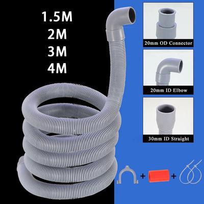 1.5/2/3/4 Metre Washing Machine Drain Hose Extension Pipe Sewer Outlet Tube Sewage Pipe Outlet Hose