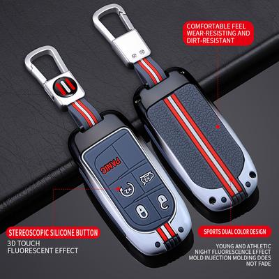 Metal Araba Anahtarı Kapağı Kılıfı Anahtarlık Jeep Renegade Compass Grand Cherokee Chrysler 300C Wrangler Dodge Araba Aksesuarları Anahtarlık
