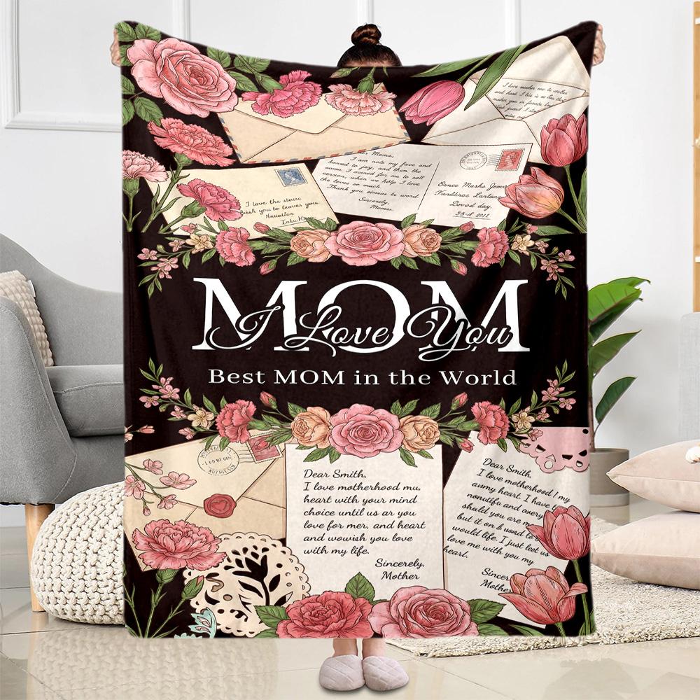 Mother's Day Love Letter Blanket Suitable for sofas,travel, living rooms also a good gift for friends and family Suitable for all seasons.