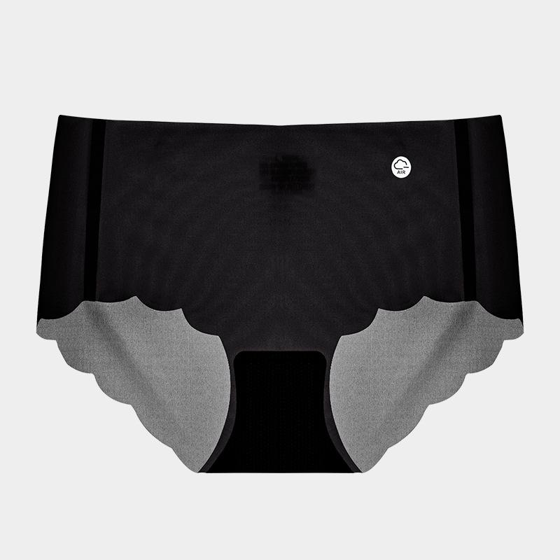 Culottes sans couture pour femme avec fond en soie antibactérienne - Respirantes, sans marques, en soie glacée fine, forme triangle, pour l'été