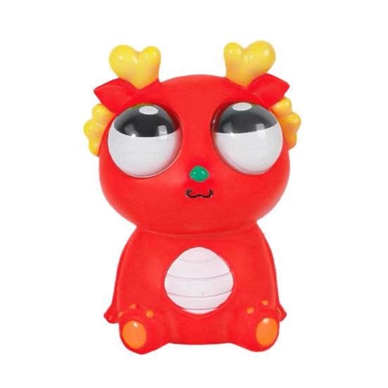 Herausspringender Augen Drache Quetschspielzeug Angst Stressabbau Sitzender Cartoon Drache Knet-Sensorisches Spielzeug Weicher Stressball Tierisches Fidget Spielzeug