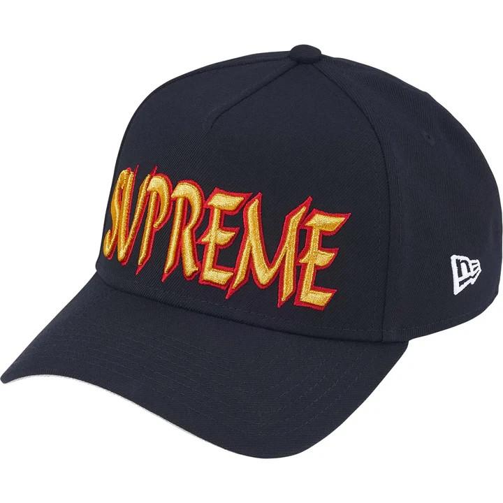 Supreme Sharp Spellout Adjustable New Era Navy