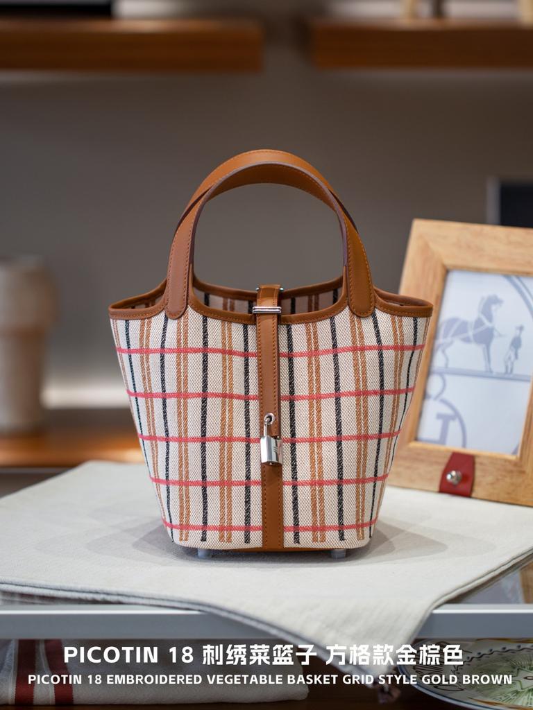 Picotin18 Handgenähte Rindsleder Tragetasche Vielseitige Allround-Damentasche