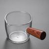 50/100ml Wooden Handle with Scale Glass Coffee Measuring Cup Espresso Milk Latte Transparent Single Mouth Kitchen Coffee Mug