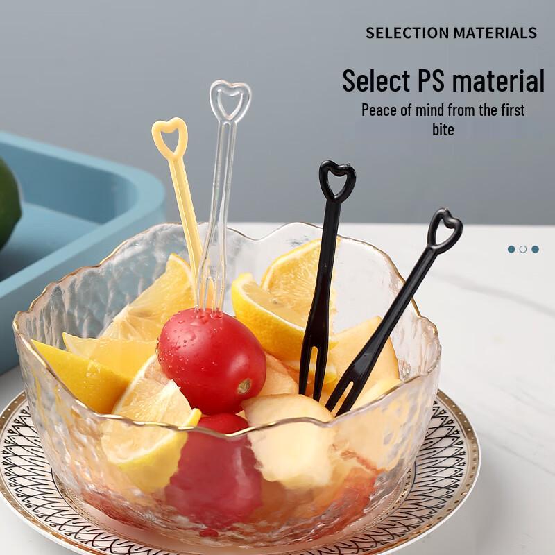 Homeglen Einweg-Herzförmige Plastik-Fruchtspieße