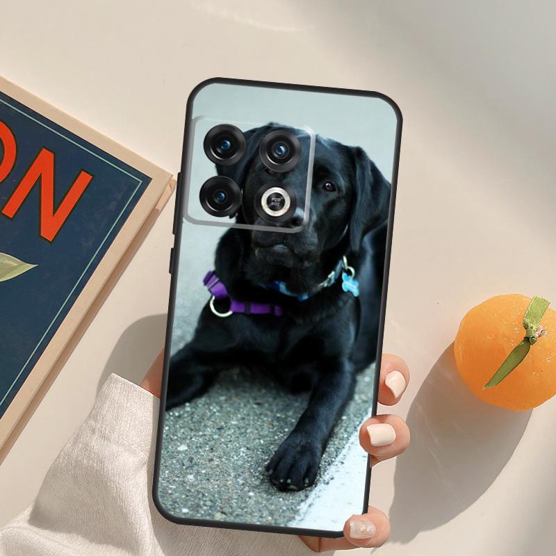 Schwarzer Labrador Retriever Tier Hund Hülle Für OnePlus 12R 13R 13T 10R 15 13 12 11 10T 8T Nord CE 4 3 2 Lite N20 N30 Nord 5 Hülle