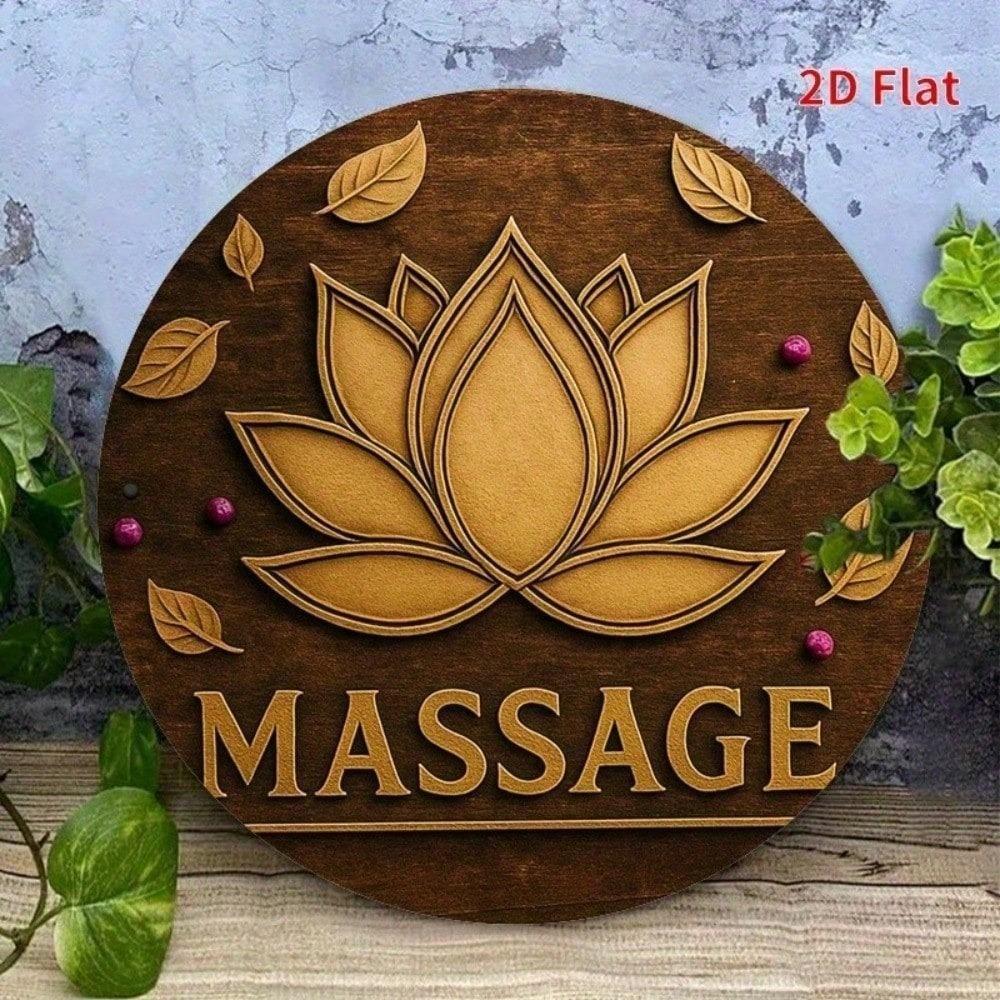 Vintage Lotus Flower Tin Metal Sign 8x8 Inch Round Zen Wall Art Retro Home Decor