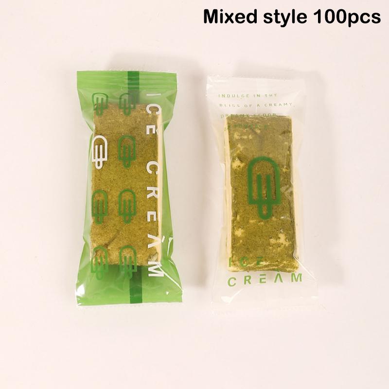 

100Pcs Diy Handmade Ice Cream Candy Milk Taffy Wrapper Machine Sealing Bags Year Gift Pastry Packaging Bag A