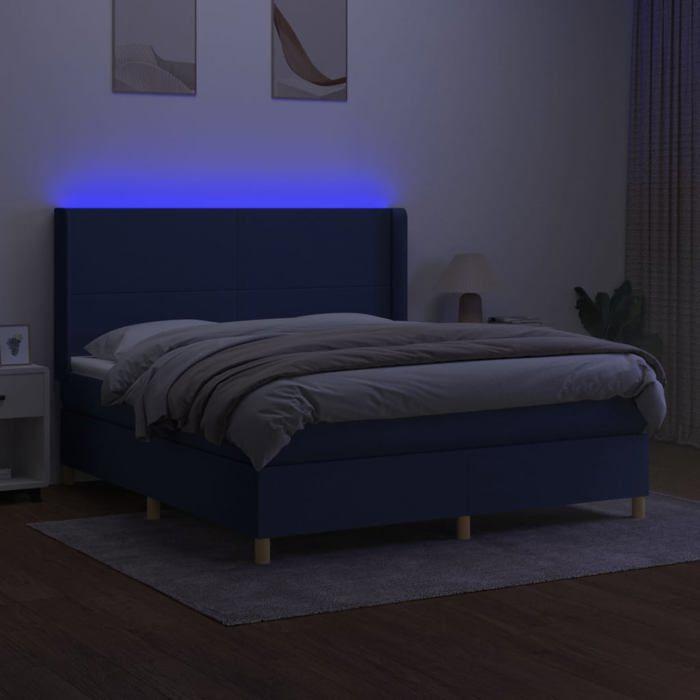 VidaXL Sommier à Lattes de Lit avec Matelas et LED, Lit Rembourré, Lit Double, Lit Adulte de Chambre à Coucher Intérieur, 3138739
