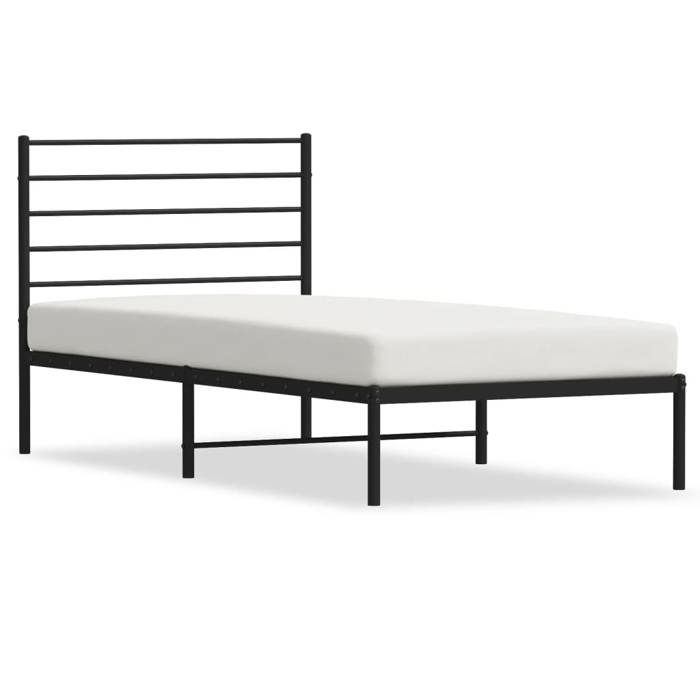 VidaXL Cadre de lit métal avec tête de lit noir 80x200 cm 352310