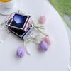 Perlen Schleife PU Leder Blume Handgelenkschlaufe Handyhülle für Samsung Galaxy Z Flip 6 5 4 3 5G Scharnierschutz Stoßfeste Hülle