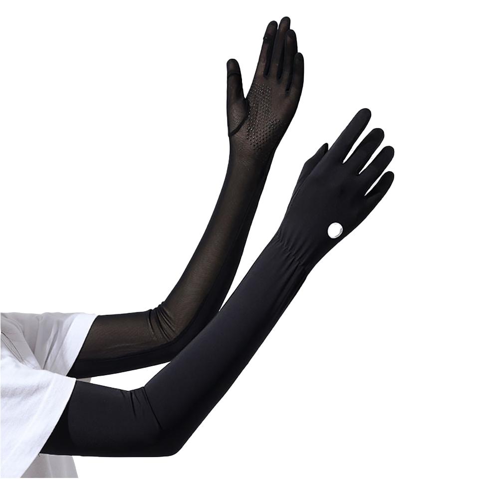 

Gobygo 1Pair Upf50+ Summer Sunscreen Sleeve Anti-Slip Open Finger Ice Sleeve Outdoor Cycling Uv Sunscreen Gloves Running Fishing
