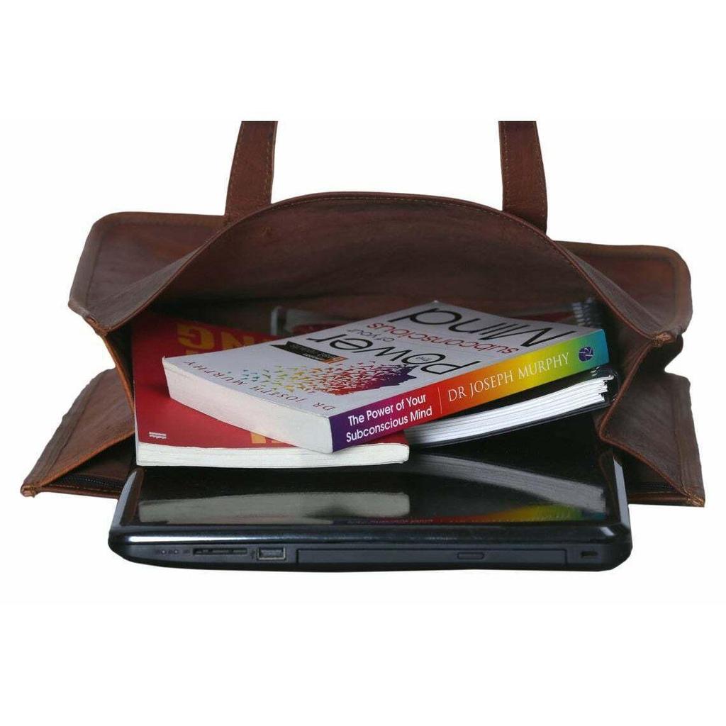 Damen Leder Zehentasche Handtasche braun handgemachte Geldbörse Reisetasche Schultertasche