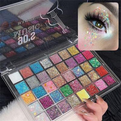 Palette d'ombres à paupières à paillettes épaisses pour le corps et le visage, Rose Blanc Argenté Paillettes pour le visage Paillettes pour les yeux Maquillage Sequins Paillettes pour le visage, le corps et les cheveux Sirène