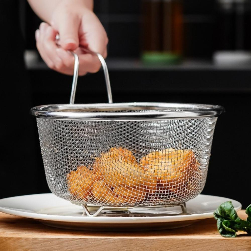 Koszyk do smażenia w głębokim tłuszczu z uchwytem Koszyk do odsączania smażonych potraw Cedzak do makaronu Skimmer Frytki