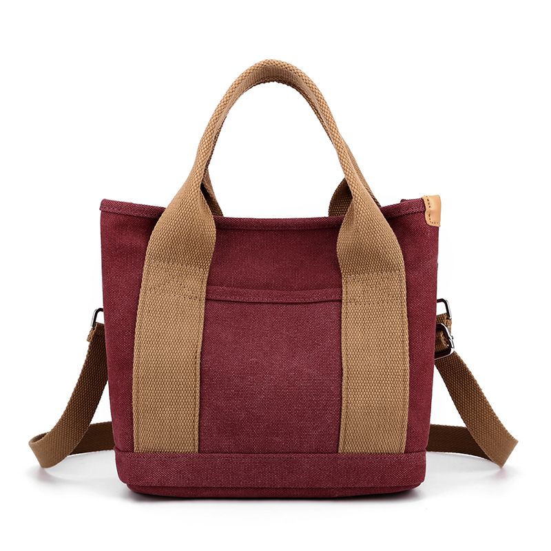 New Japanese Korean Style Canvas Multi Pocket Crossbody Shoulder Bag For Women Casual Small Daily Travel Mom Top Handle Bag