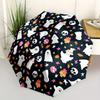 1pc Ghost Halloween Automatic Open/Close Umbrella with One-Touch Button, Compact Folding Canopy, Sturdy 8-Rib Windproof Design