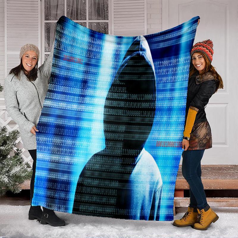 Matrix Binary Code Blanket Soft Comfortable All Seasons Perfect Sofa Office Naps Trips Birthday Gift Christmas Present