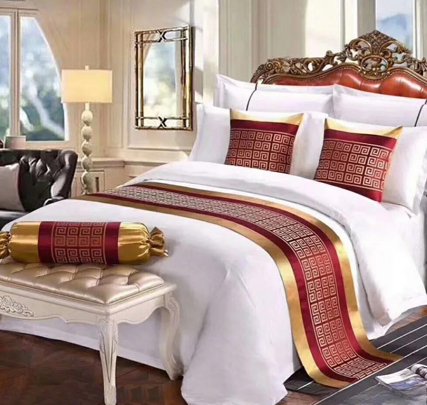 Chinese Style Fashion High Quality Bed Flag Hotel Cupboard Table Runner Decor for Home Parlor Wedding Room No Pillowcase