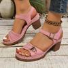 Women'S Sandals For Bunions Heels Scandals For Women High Heels Open Toe Cover Heel Suede Sandals Women'S Chaussure Femme