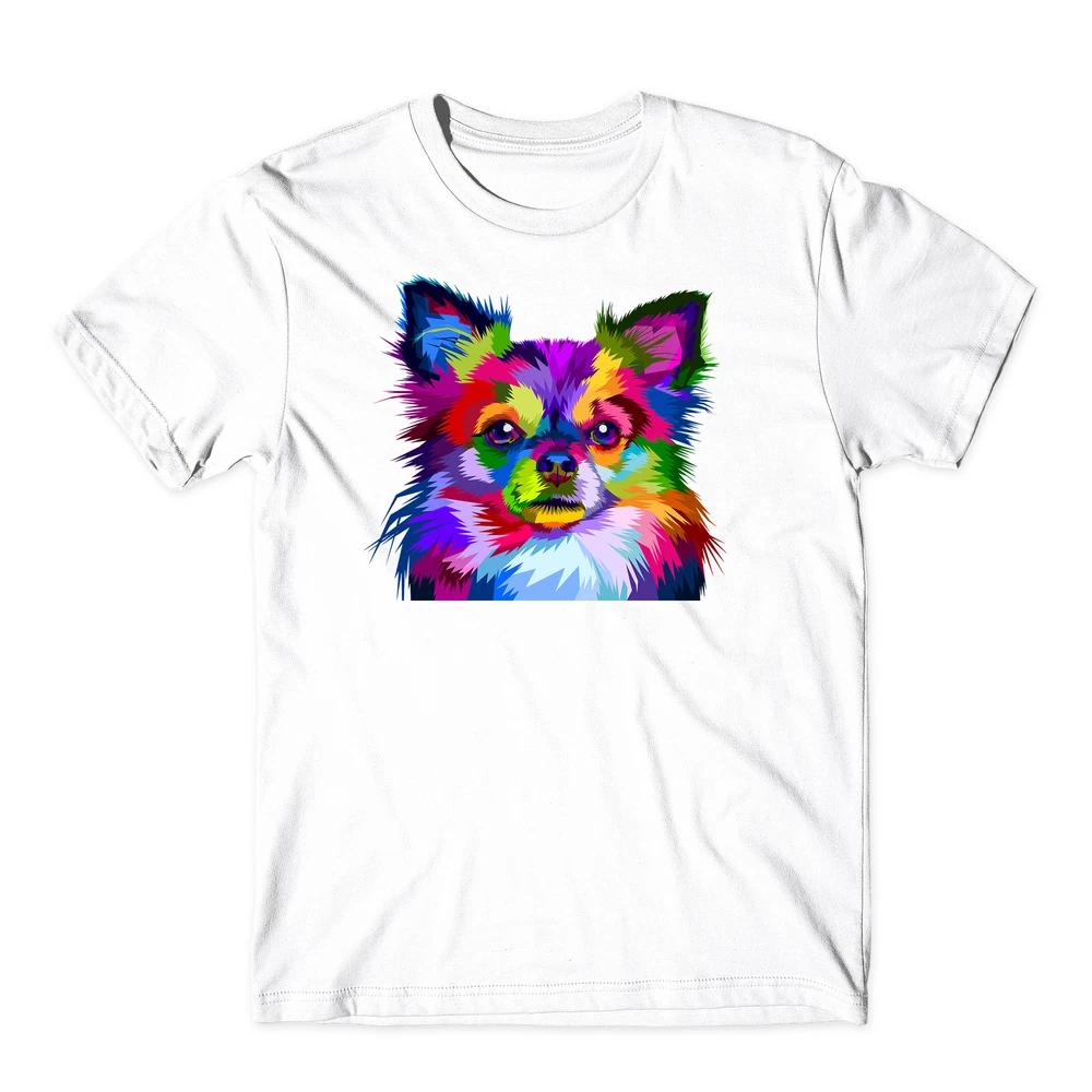 Colorfull Chihuahua TShirt Funny Multi Logos Colourful Unisex Tee Top S