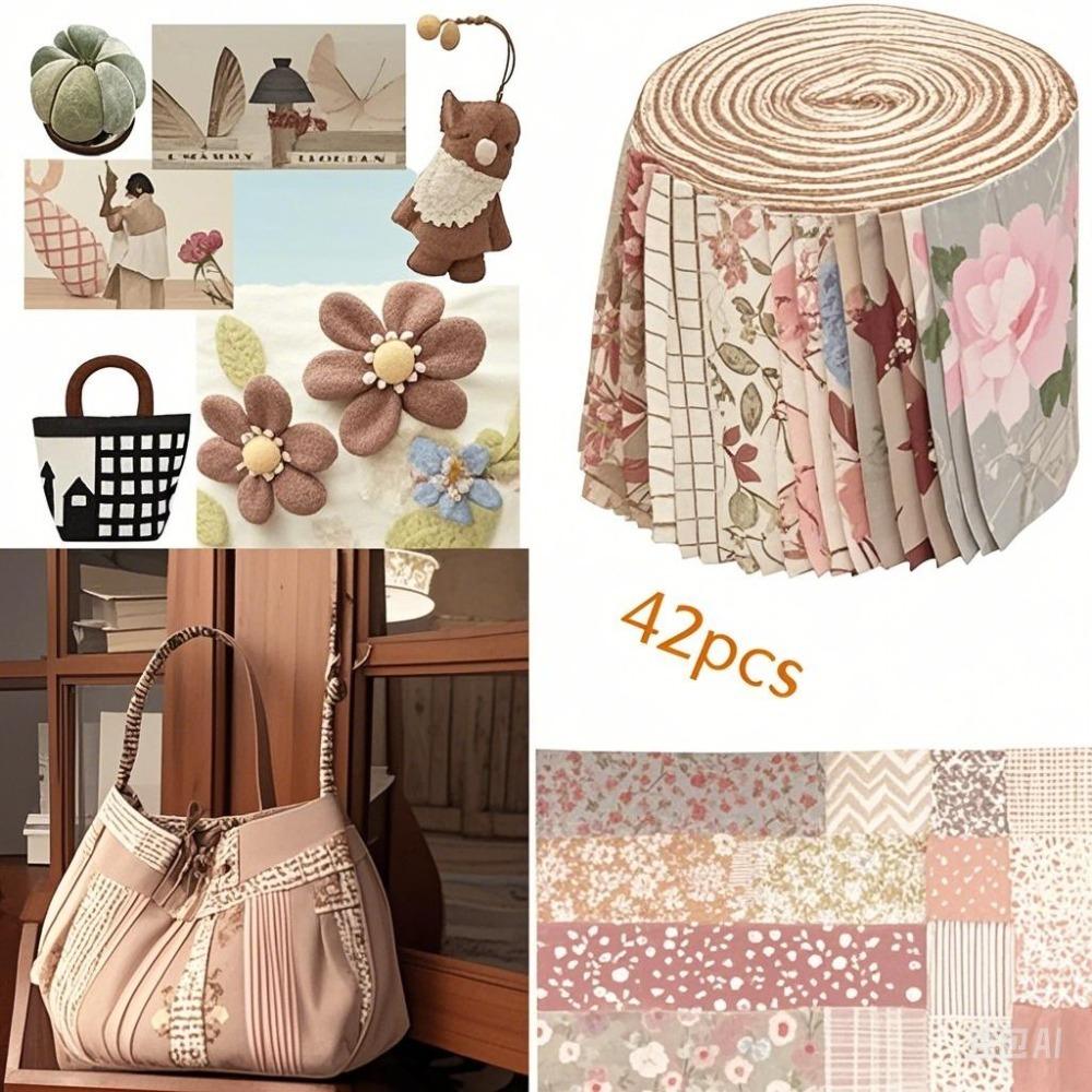 42Pcs Colorful Printed Patchwork Strips Cotton Strip For DIY Sewing and Handicraft Making
