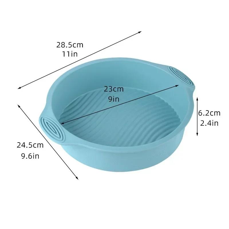 10inch Silicone Mould for Baking Cake Round High-temperature Resistant Oven Bread Baking Plate Kitchen Useful Muffin Mold Gadget