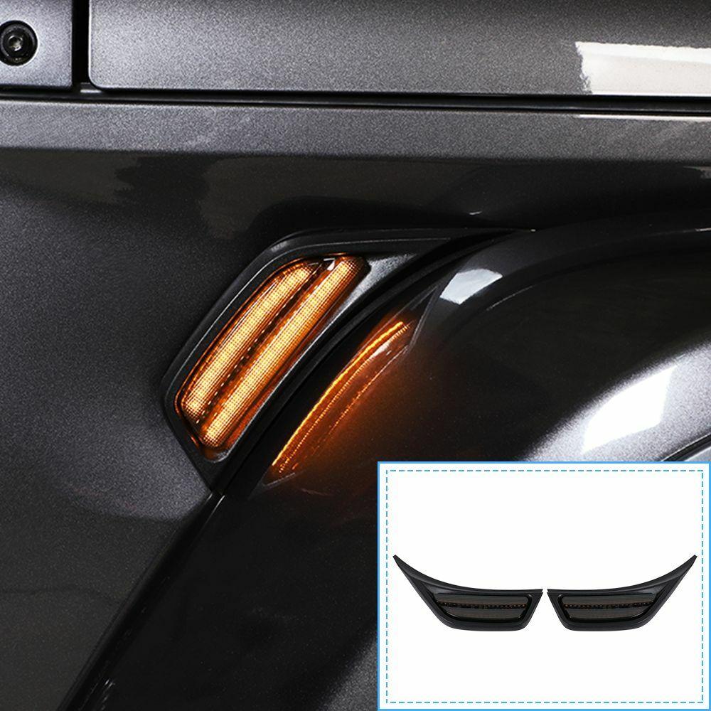Car Front Fender Marker Side Turn Signal Lamp for Jeep Wrangler JL JT 2018+Black