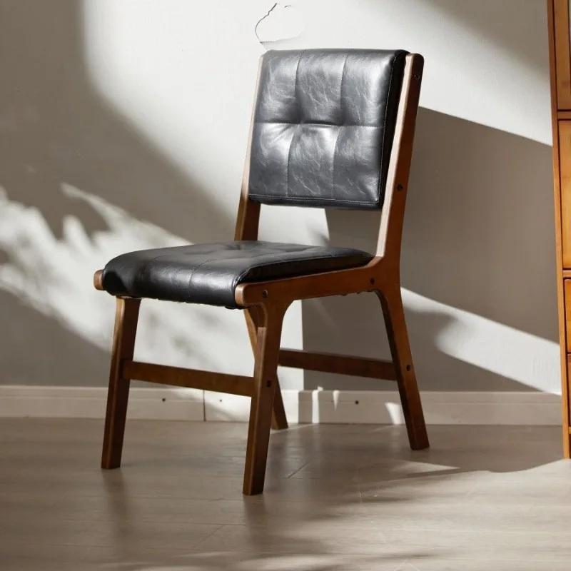 Solid wood modern Nordic style minimalist dining chair, home backrest leisure chair