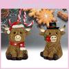 Bedårande Highland Cow Resin Dekoration Perfekt För Jul Hem Och Trädgård Gåvor