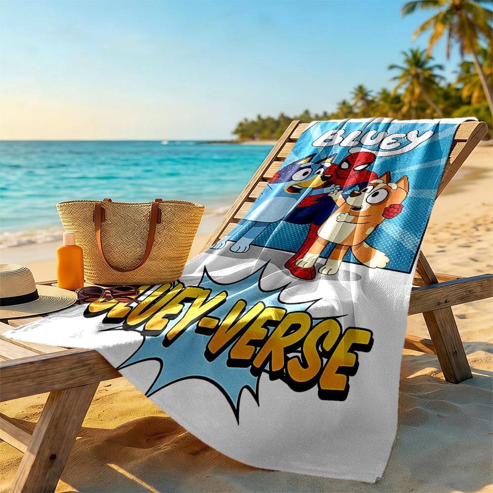 Bluey Beach Towel High Absorbency & Quick-Dry Comfortable Lightweight