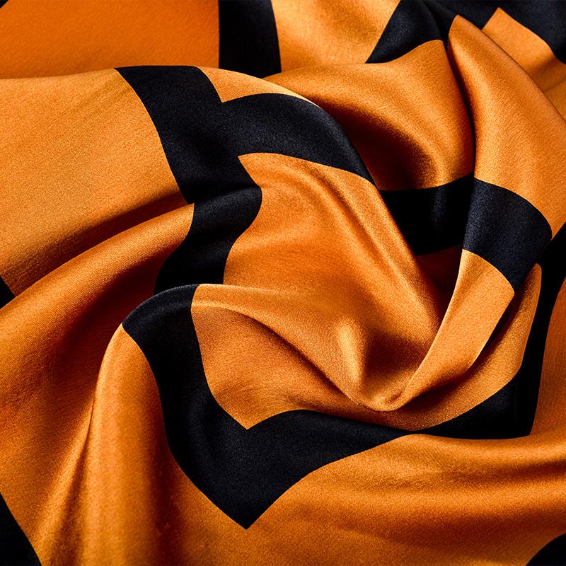 New Coffee Gold Pure Silk Scarf Shawl Fashion Women Large Square Scarves Wraps 90*90cm Spring Fall 100% Silk Scarf Hijab
