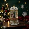Decorative Snow Ball Christmas Lantern, Lighted Lantern with Music Swirling Glitter, Animated for USB /Battery Operated Holiday Home Decoration