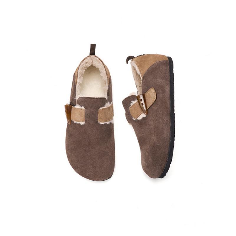 Fashion Women's Shoes Women's Closed Toe Slippers Cow Suede Leather Clogs Women's Sandals Retro Fashion Garden Mule Clog Slide 2024 New