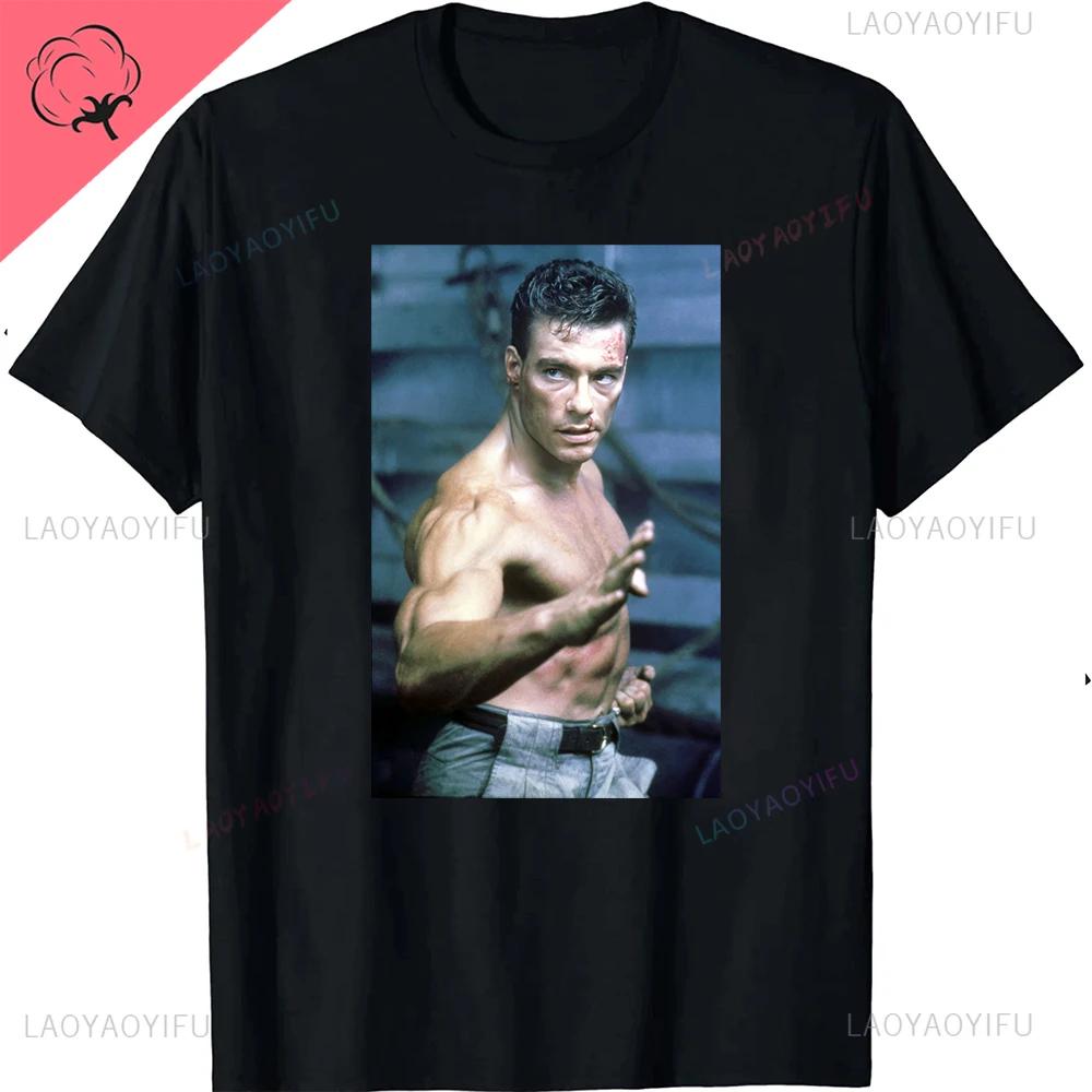 Vintage Cult Jean Claude Van Damme Kickboxer Movie Print T Shirt Woman Male Harajuku Classic O-neck Streetwear cotton
