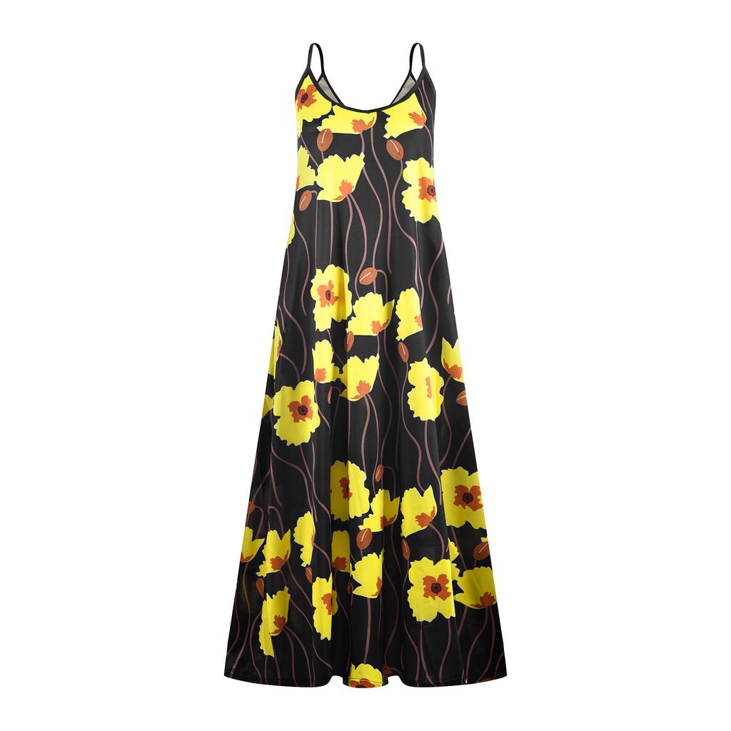 Chaleco Camis Mujer Vestido Largo Estampado Con Cuello En V Chaleco Camis Mujer Vestido Largo Estampado Con Cuello En V